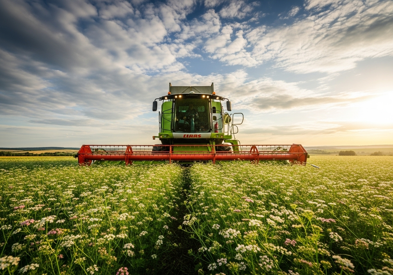 Premium-Gewürzeaus regionaler Produktion 3 Claas Lexion im Koriander